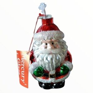 Dept 56 Santa handblown Oil Lamp Mercury Glass Holiday shimmery